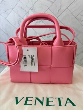 Bottega Veneta Pink Intrecciato Mini Cassette Tote